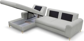 Masseno Narożnik VERONA z funkcją spania i pojemnikiem na pościel Narozniki L, Rozkładana sofa - Jasnoszary, LOFT 18