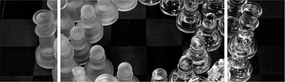 Obraz - czarno - białe szachy (170x50 cm)