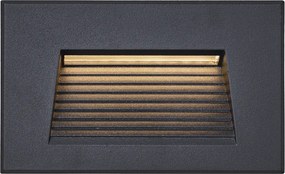 Nowoczesna Lampa Ścienna Wpuszczana Czarna 11.5cm z LED IP65 - Trem