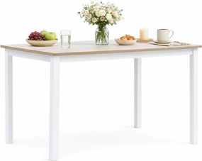 Biało-brązowy stół z drewna kauczukowego Z1-N19