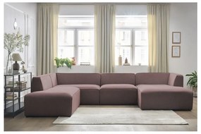 Różowy narożnik modułowy (lewostronny/w kształcie litery U) Megeve – Bobochic Paris