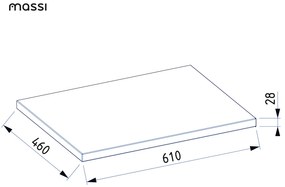 Uniwersalny blat do szafki łazienkowej lub konsoli naturalny dębowy drewno 46 x 60 cm