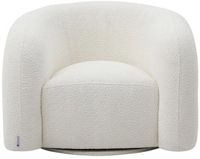 Obrotowy fotel z białej tkaniny z bukli  LAPIOTA od Maison Céphy