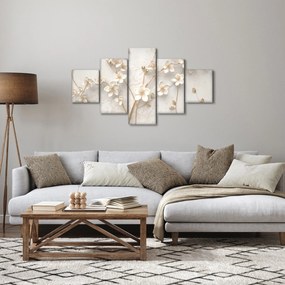 Obraz - Złoty kwiat - abstrakcja (125x70 cm)