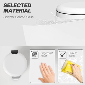 HOMCOM Kosz na Śmieci 30L, z Pedałem, Blokowalna Pokrywka, Odporny na Plamy, Kremowy