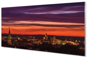 Panel Szklany Kraków Panorama noc