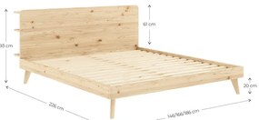 Łóżko dwuosobowe z drewna sosnowego ze stelażem 160x200 cm Retreat – Karup Design