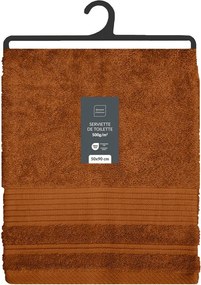 Bawełniany ręcznik frotte w kolorze terakoty 50x90 cm Tendresse – douceur d'intérieur