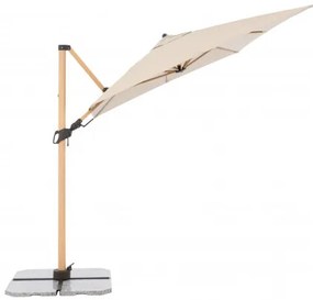 ALU WOOD 220 x 300 cm - wahadłowy parasol ogrodowy z drążkiem bocznym z ochroną ULTRA UV : Substancja Desen - 820