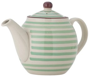 Zielono-biały kamionkowy dzbanek na herbatę Bloomingville Patrizia, 1,2 l