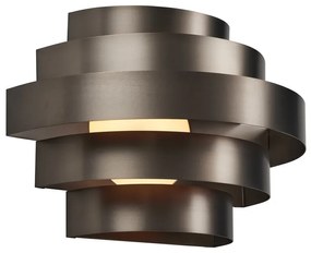 Nowoczesny Kinkiet / Lampa scienna w kolorze gunmetal z LED z 3-stopniową regulacją ściemniania - Lines Nowoczesny Oswietlenie wewnetrzne