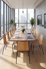 Nowoczesne krzesło konferencyjne naturalny + czarny D0-N73