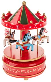 Karuzela z konikami, 18 cm, czerwony