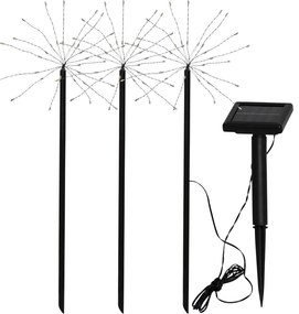 Zewnętrzne lampy solarne LED wbijane zestaw 3 szt. (wysokość 40 cm) Firework – Star Trading