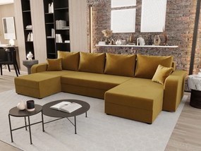 BEDANTE narożnik w kształcie U HEWLET U BIS Itaka 33 mit pomarańczowy Schlaffunktion sofa w kształcie litery U z pojemnikiem na pościel