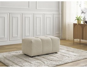 Beżowy podnóżek z materiału bouclé Roxelane – Bobochic Paris