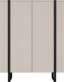 Komoda wysoka Verica 120 cm dwudrzwiowa - kaszmir / czarne nóżki