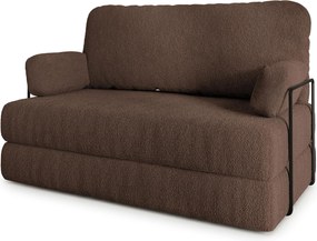 Masseno Sofa piankowa KESTE z funkcją spania, Kanapa z pianki do salonu, Bezmontażowa, Tkanina bucle – Brązowy QUELLE 25