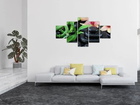 Obraz - Kamienie i orchidee (125x70 cm)