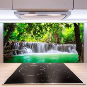 Panel Szklany Ukryty Wodospad W Gęstwinie