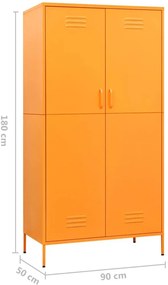 Metalowa dwudrzwiowa szafa wielofunkcyjna musztardowy M8-F40