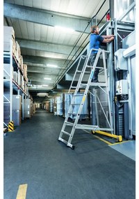 Zarges Składana aluminiowa drabina platformowa - 7 stopni, 1,8 m