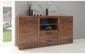Nowoczesna biała komoda do salonu Kamaro z oświetleniem LED