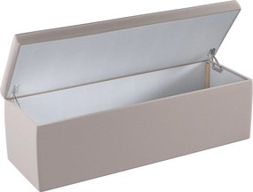 Skrzynia tapicerowana kolor beżowy tkanina welwetowa