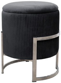 Czarna pufa na nóżkach w stylu glamour Z2-B57