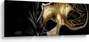 Obraz - Złoty drapak (z zegarem) (90x30 cm)