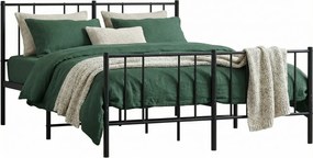 Czarne metalowe łóżko małżeńskie w stylu loft 140x200cm G4-E18