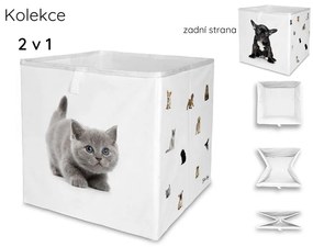 Biały tekstylny dziecięcy pojemnik na zabawki 32x32x32 cm The Cutest Ones – Butter Kings