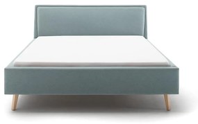 Szaroniebieskie tapicerowane łóżko dwuosobowe 180x200 cm Frieda – Meise Möbel