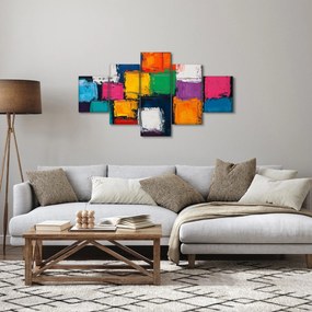 Obraz - Obraz z kolorowymi kwadratami (125x70 cm)