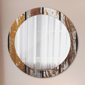 Lustro dekoracyjne okrągłe Vintage ciemne drewno