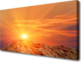 Obraz canvas Szczyty Gór o Zachodzie