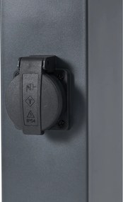 Lampa zewnętrzna ciemnoszara z przydymionym szkłem 45 cm IP44 z gniazdem i czujnikiem ruchu - Malios