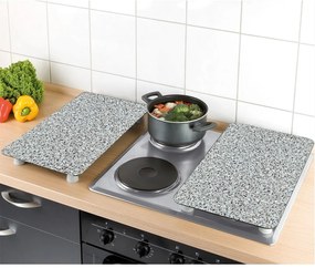 Zestaw 2 szklanych płyt ochronnych na kuchenkę Wenko Granite, 52x30 cm