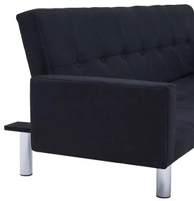 Rozkładana sofa Nesma z podłokietnikami - czarna