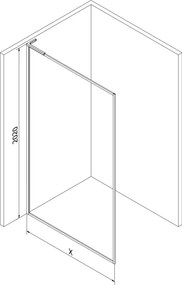 Mexen Kioto-XF L ścianka prysznicowa Walk-in z ramką 70 x 202 cm, transparent 10 mm, nikiel szczotkowany - 800-070-174-97-00-XF