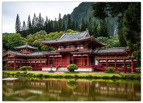 Obraz na szkle - Chińska architektura (70x50 cm)