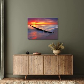 Obraz na szkle - Sunset, Baltic Sea, Poland (70x50 cm)