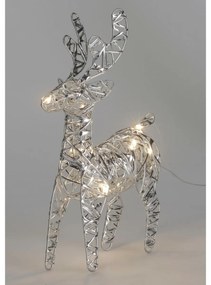Świąteczny renifer świecący Silver, 21 x 14 cm, 30 mikro LED, na baterie
