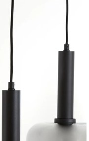 Czarna lampa sufitowa z szklanym kloszem 100x22 cm Lekar – Light &amp; Living