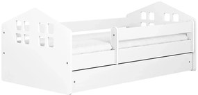 Białe łóżko dziecięce ze stelażem 80x180 L9-T67