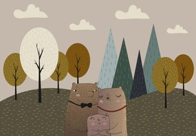 Fototapeta - Rodzina niedźwiedzi (196x136 cm)