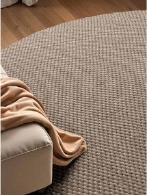 Beżowy wełniany okrągły dywan tkany ręcznie ø 160 cm Lyon Beans – Elle Decoration