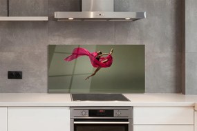 Szklany Panel Szpagat Baletowy z Różowym Tiulem