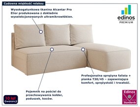 Beżowy narożnik rozkładany z pojemnikiem S7-R67