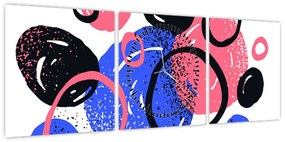 Obraz - Motyw z kółkami w żywych kolorach (z zegarem) (90x30 cm)